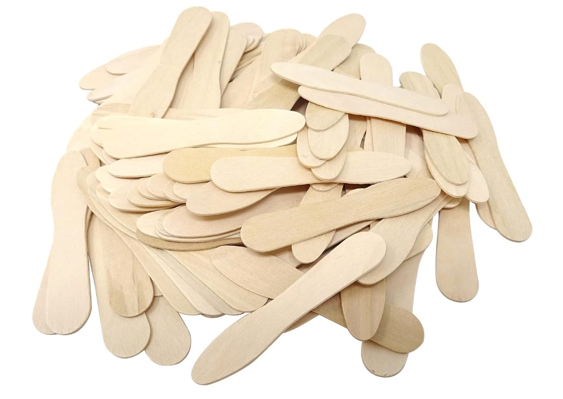 75 mm wooden ice cream spoons in loose bulk packing