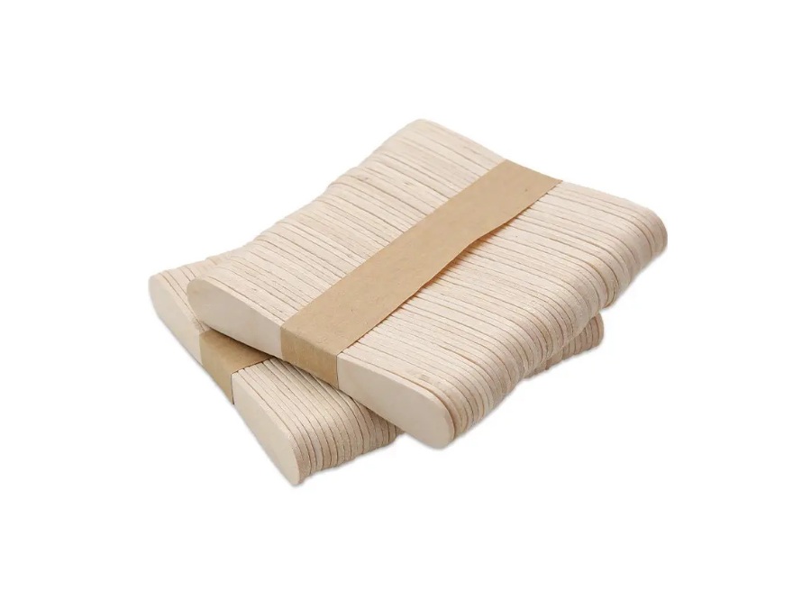 94 mm wooden ice cream spoons in bundle packing