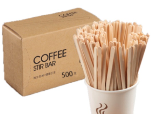 Box packing for wooden coffee stirrers