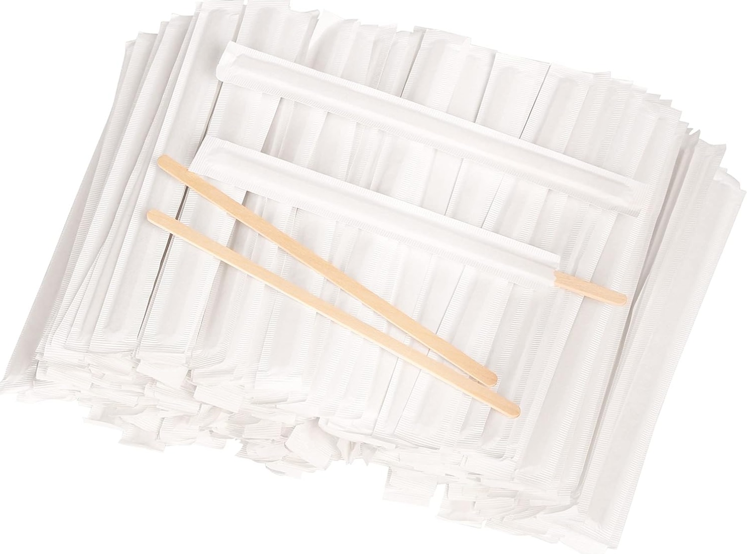 Individual wrapped wooden coffee stirrers