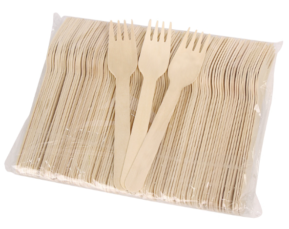 Wooden fork bulk bag packing