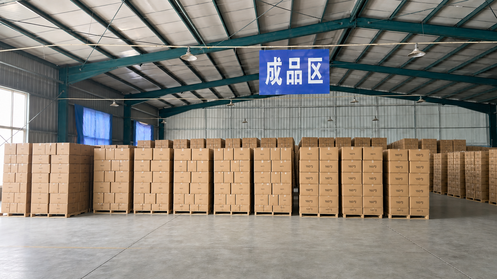 Risheng wooden cutlery finished goods warehouse