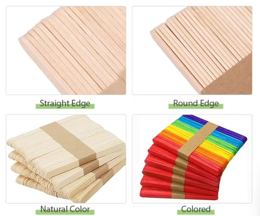 Straight edge round edge natural color and colored sticks